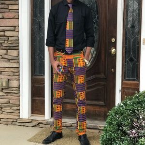 Rear Ankara/kente pants and tie